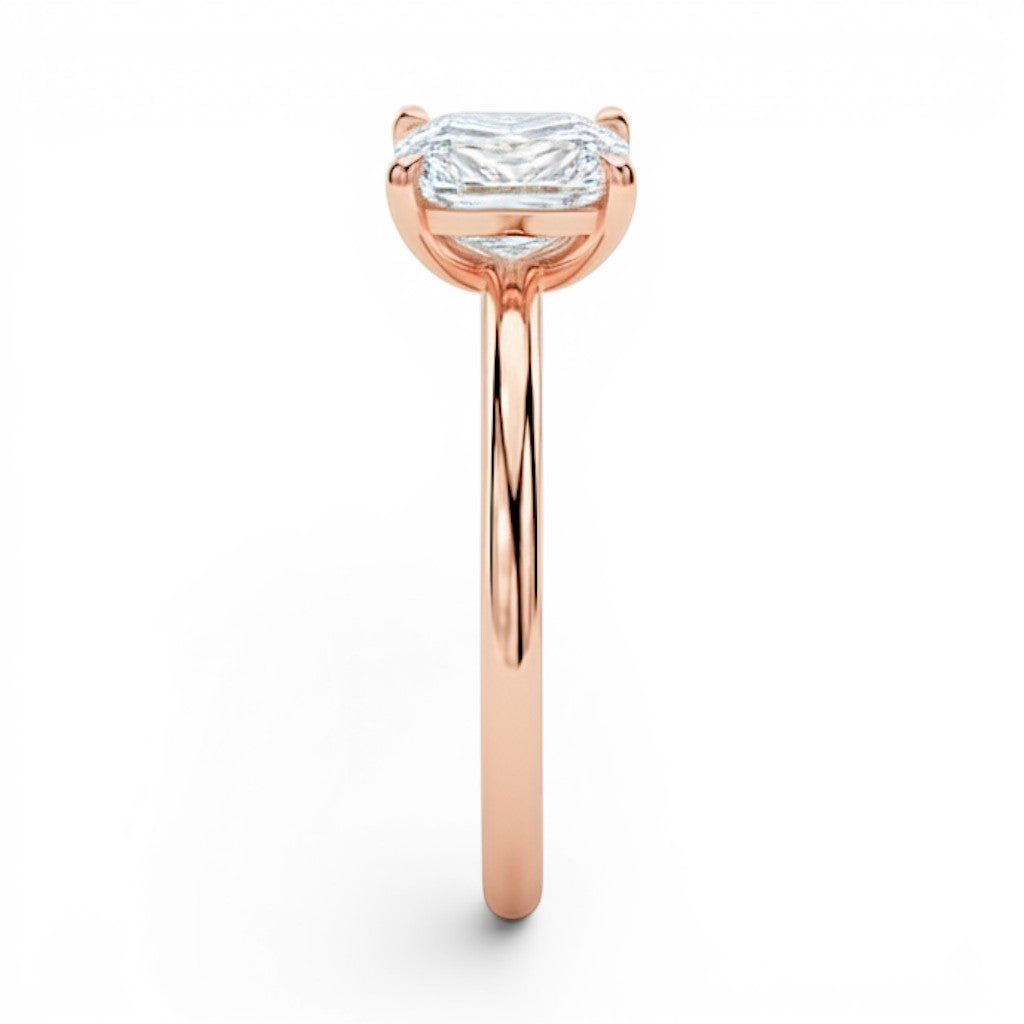 L'Emeraude® Solitaire 2ct Diamond Ring, 14K Rose Gold