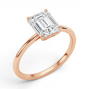 L'Emeraude® Solitaire 3ct Diamond Ring, 14K Rose Gold
