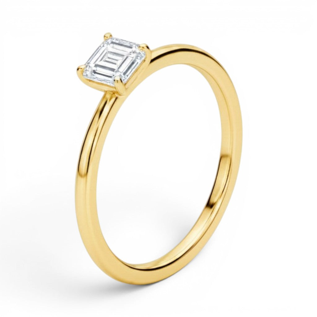 L'Emeraude® Solitaire 1ct Diamond Ring, 14K Yellow Gold