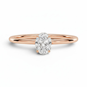 L'Ovale® Solitaire 0.5ct Diamond Ring, 14K Rose Gold