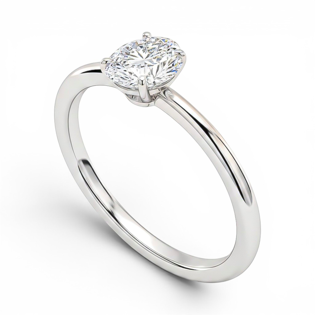 L'Ovale® Solitaire 0.5ct Diamond Ring, Platinum