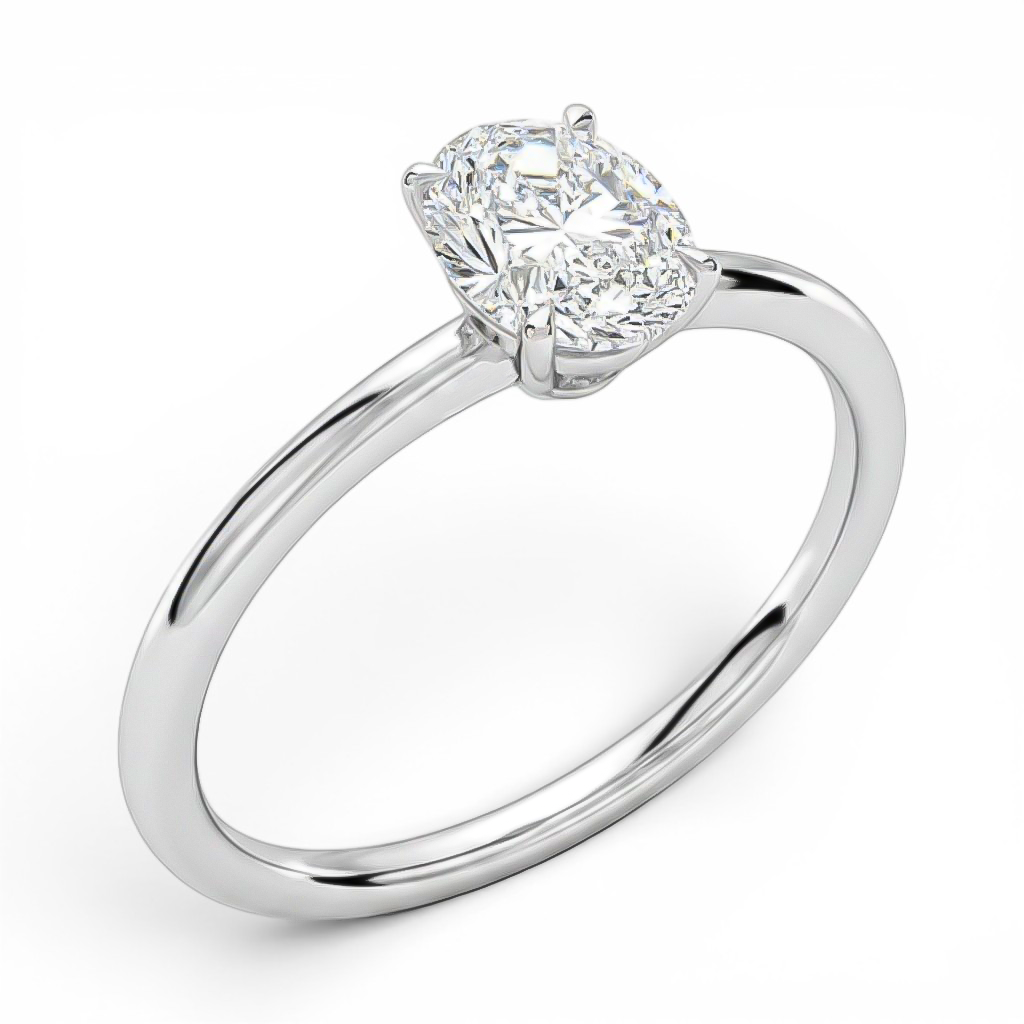 L'Ovale® Solitaire 1ct Diamond Ring, Platinum