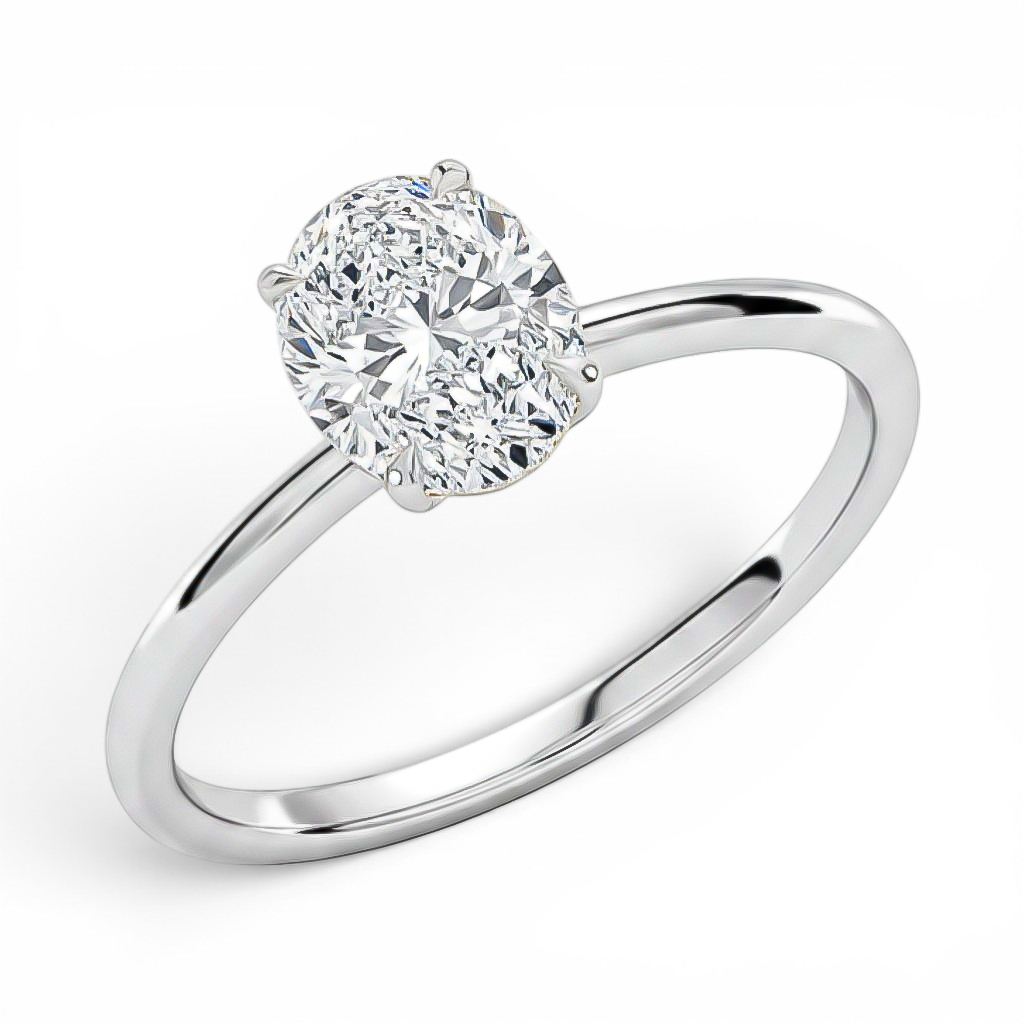 L'Ovale® Solitaire 2ct Diamond Ring, Platinum