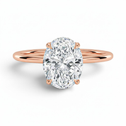 L'Ovale® Solitaire 3ct Diamond Ring, 14K Rose Gold