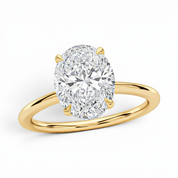L'Ovale® Solitaire 3ct Diamond Ring, 14K Yellow Gold