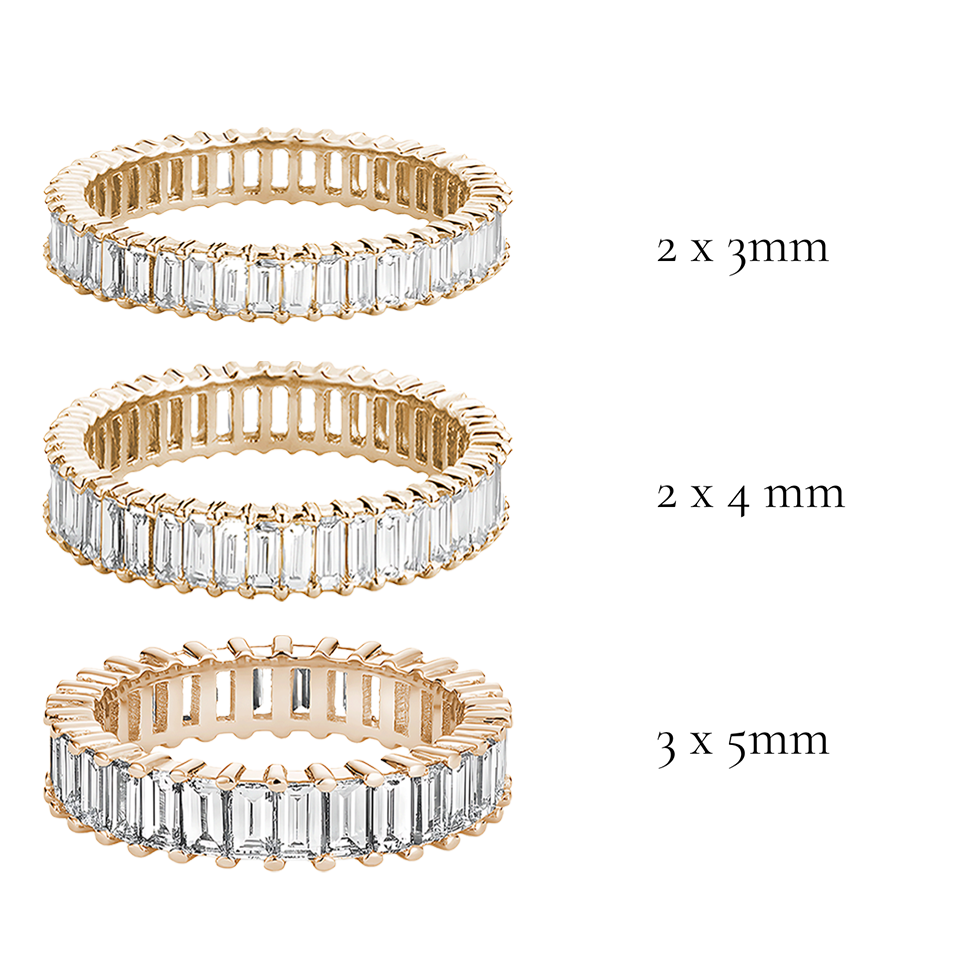 L'Emeraude® Diamond Eternity Band 2x3mm, 14K Rose Gold