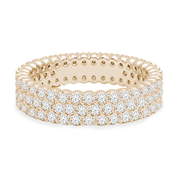 Three-Row Diamonds Pavé Ring