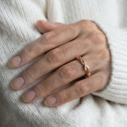 Waves Diamond Ring, 14K Rose Gold