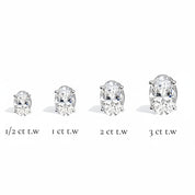 L'Ovale® Diamond Stud Earrings, Platinum