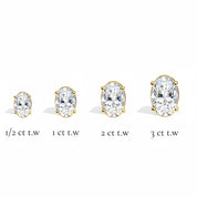 L'Ovale® Diamond Stud Earrings, 14K Gold