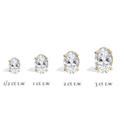 L'Ovale® Diamond Stud Earrings, 14K Gold