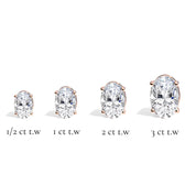 L'Ovale® Diamond Stud Earrings, 14K Rose Gold