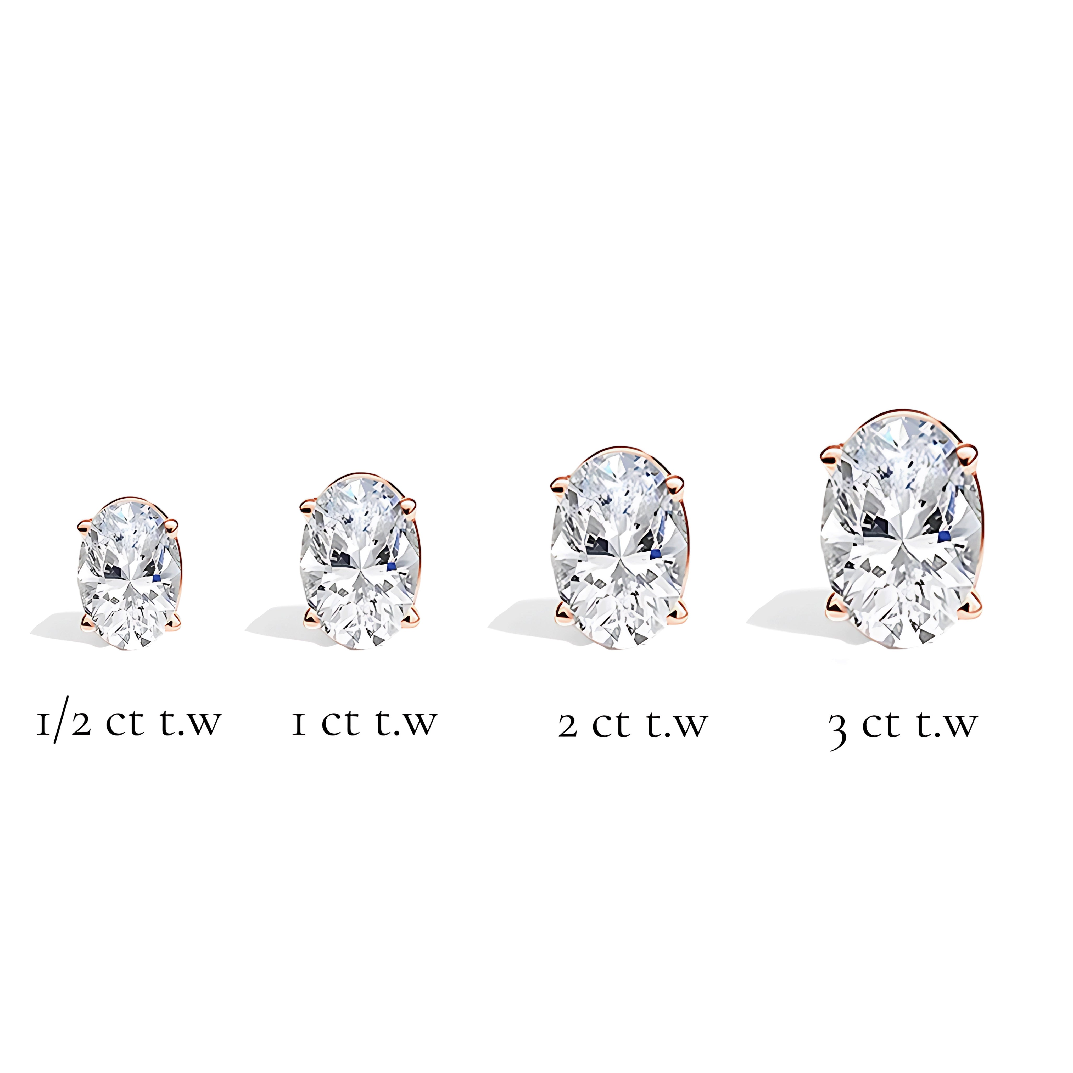 L'Ovale® Diamond Stud Earrings, 14K Rose Gold