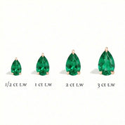 La Poire® Emerald Stud Earrings, 14K Rose Gold