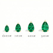 La Poire® Emerald Stud Earrings, Gold Vermeil