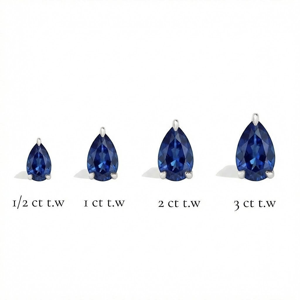 La Poire® Sapphire Stud Earrings, Sterling Silver