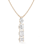 Mixed Four-Diamonds Pendant Necklace