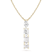 Mixed Four-Diamonds Pendant Necklace