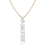 Mixed Four-Diamonds Pendant Necklace