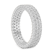 Three-Row Diamonds Pavé Ring (Platinum)