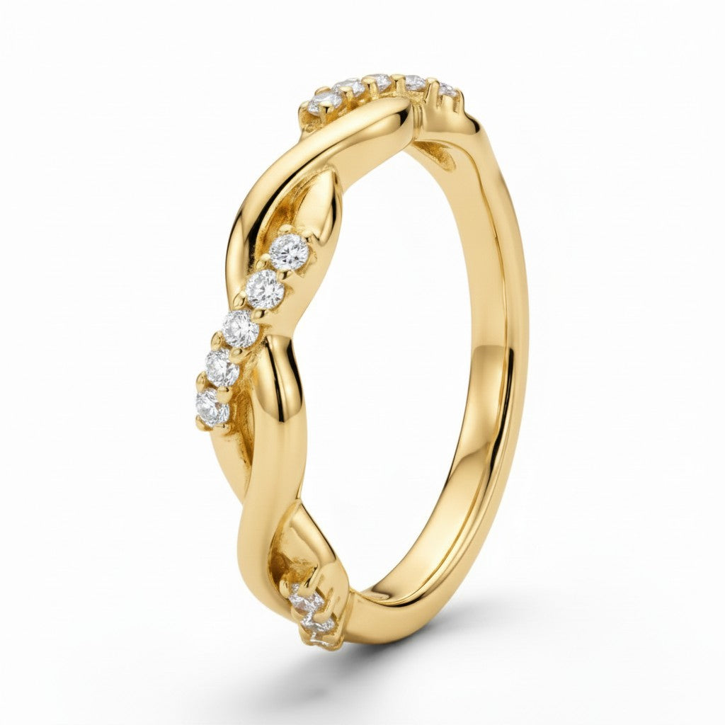 Waves Diamond Ring, 14K Gold