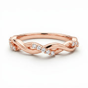 Waves Diamond Ring, 14K Rose Gold