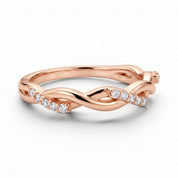 Waves Diamond Ring, 14K Rose Gold