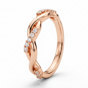 Waves Diamond Ring, 14K Rose Gold
