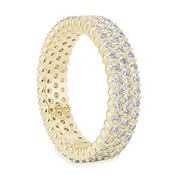 Three-Row Diamonds Pavé Ring