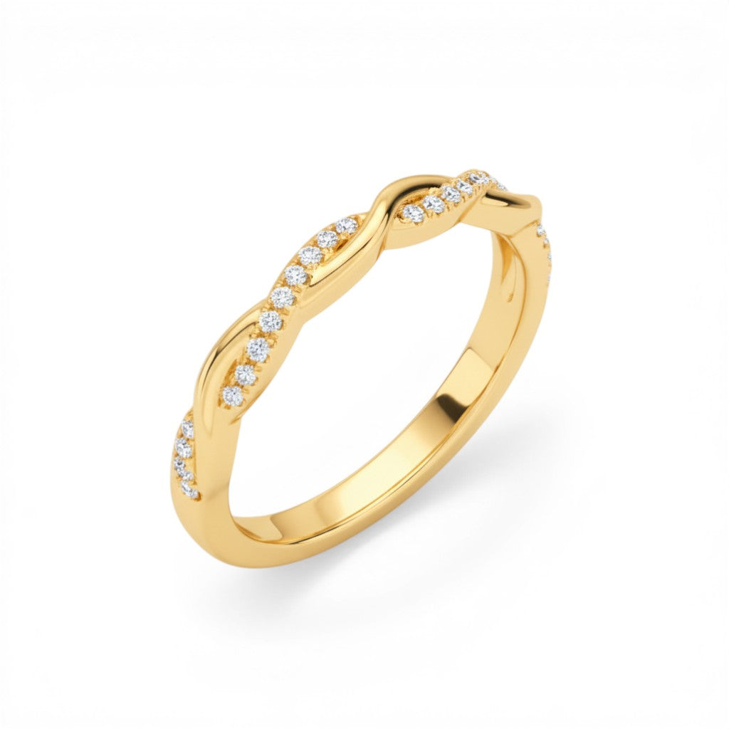 Waves Diamond Ring, Gold Vermeil