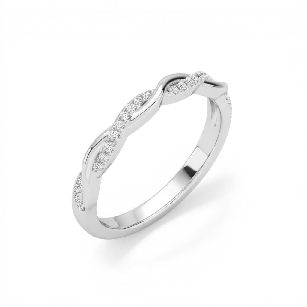Waves Diamond Ring, Sterling Silver