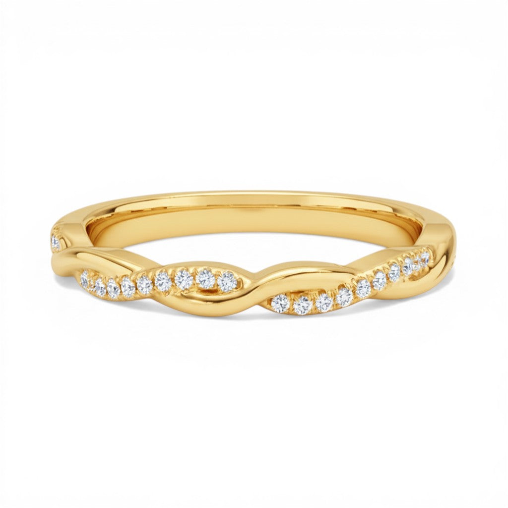 Waves Diamond Ring, Gold Vermeil