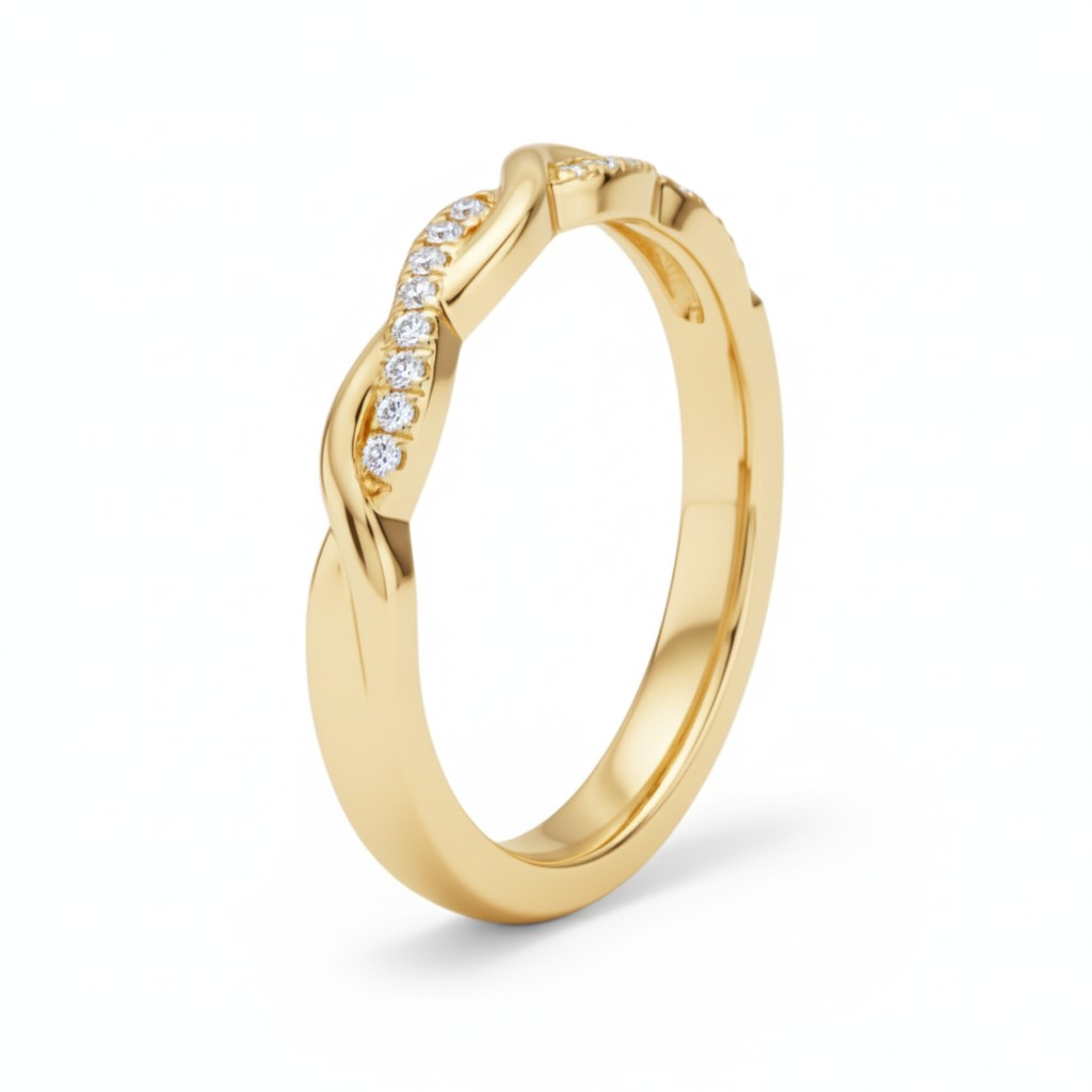 Waves Diamond Ring, Gold Vermeil