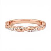 Waves Diamond Ring, 14K Rose Gold