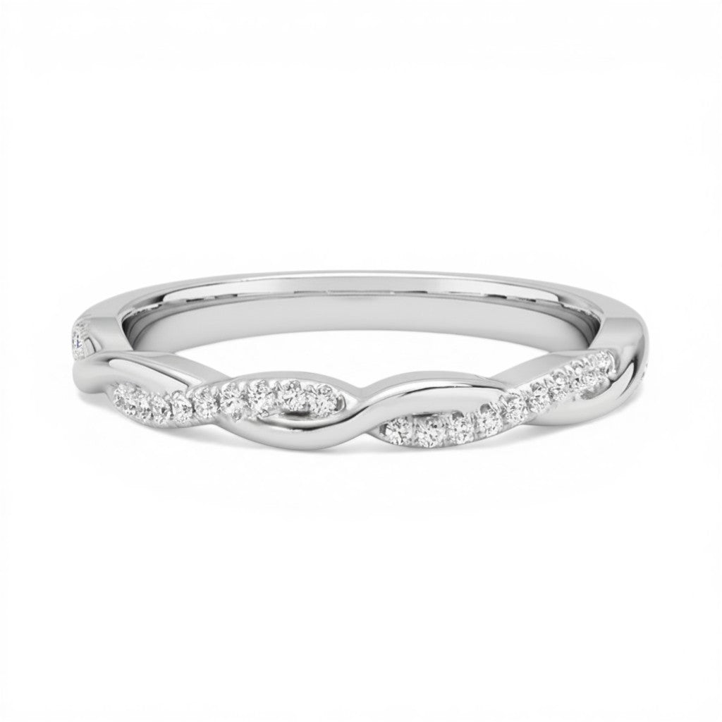 Waves Diamond Ring, Sterling Silver
