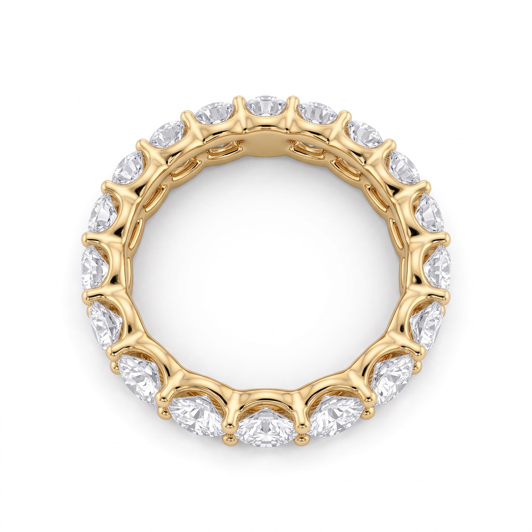 Demain La Ronde 3mm 14K gold eternity band with a full circle of round cut lab-grown diamonds