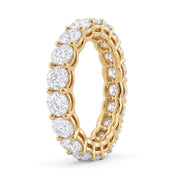 Demain La Ronde 3mm diamond eternity band in 14K gold with a continuous circle of round cut lab-grown diamonds.