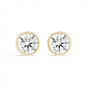 La Ronde® Bezel Diamond Stud Earrings, 14K Yellow Gold
