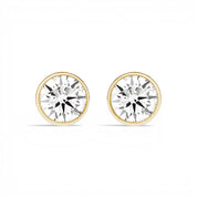 La Ronde® Bezel Diamond Stud Earrings, Gold Vermeil