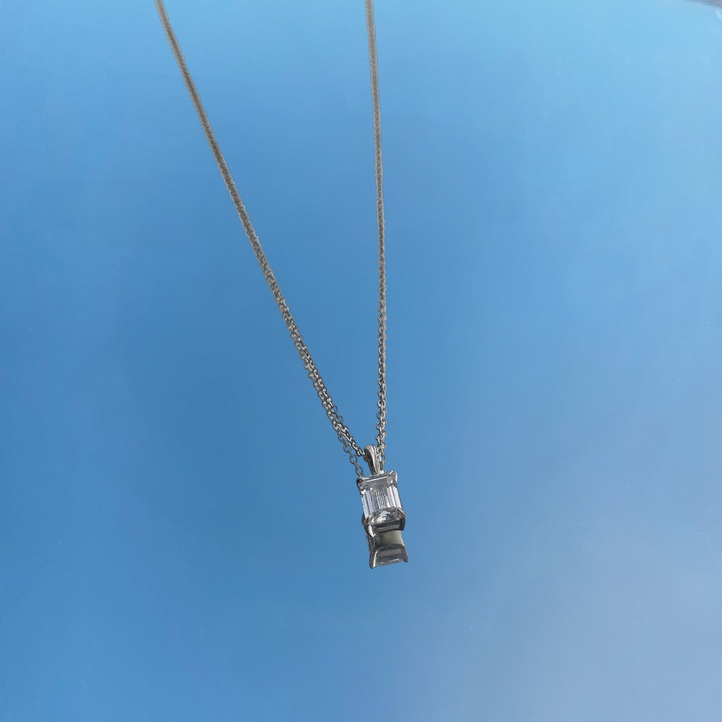 L'Emeraude® Diamond Pendant Necklace, Sterling Silver