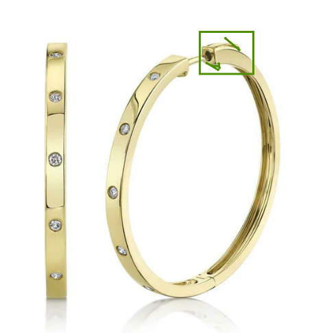 Bezel Diamond Hoop Earrings