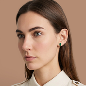 L'Emeraude® Emerald Stud Earrings, 14K White Gold