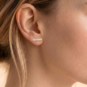 Le Pavé® Bar Diamond Stud Earrings, Gold Vermeil