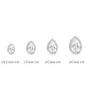 La Poire® Bezel Diamond Stud Earrings, Sterling Silver
