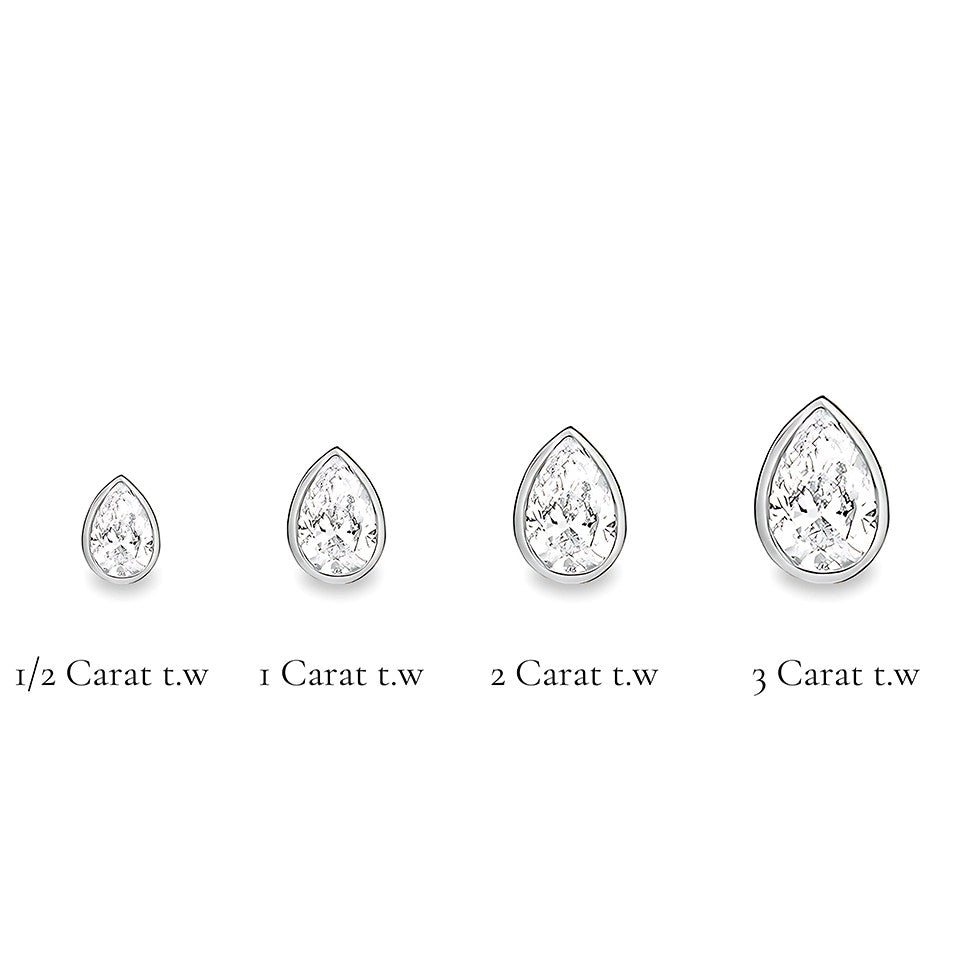 La Poire® Bezel Diamond Stud Earrings, Platinum