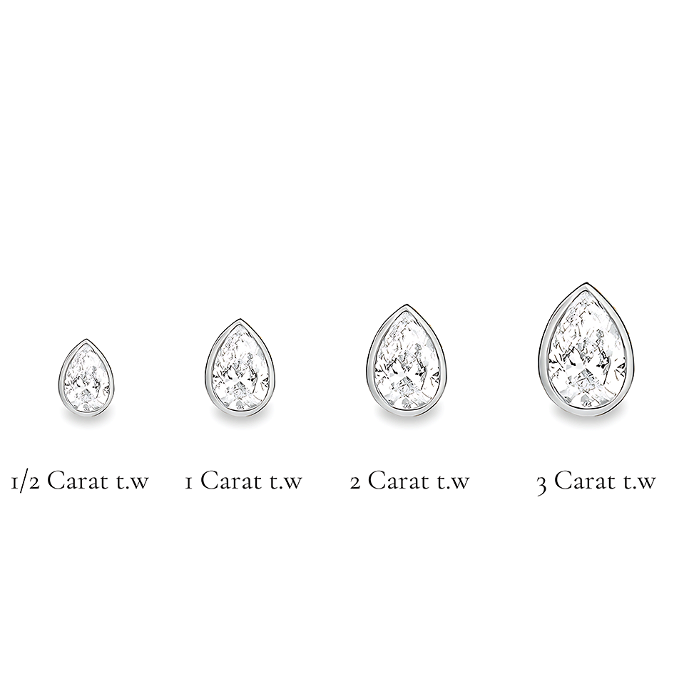 La Poire® Bezel Diamond Stud Earrings (Platinum)