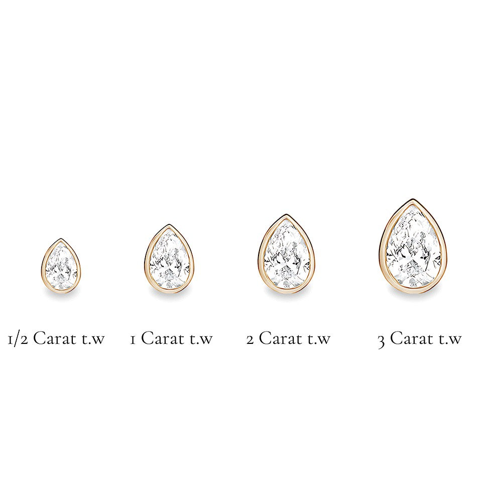 La Poire® Bezel Diamond Stud Earrings, 14K Rose Gold