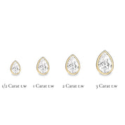 La Poire® Bezel Diamond Stud Earrings, Gold Vermeil