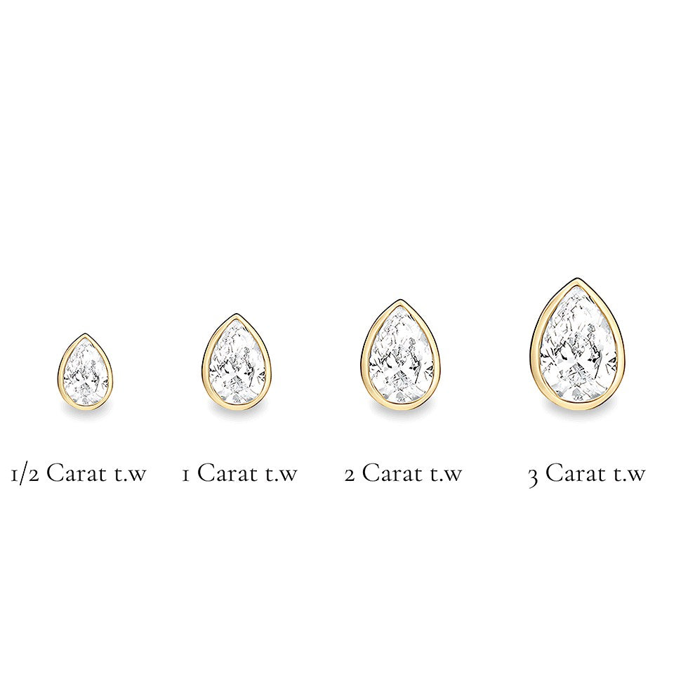 La Poire® Bezel Diamond Stud Earrings, Gold Vermeil