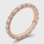 L'Emeraude® East-West Diamond Eternity Band 2x3mm, 14K Rose Gold